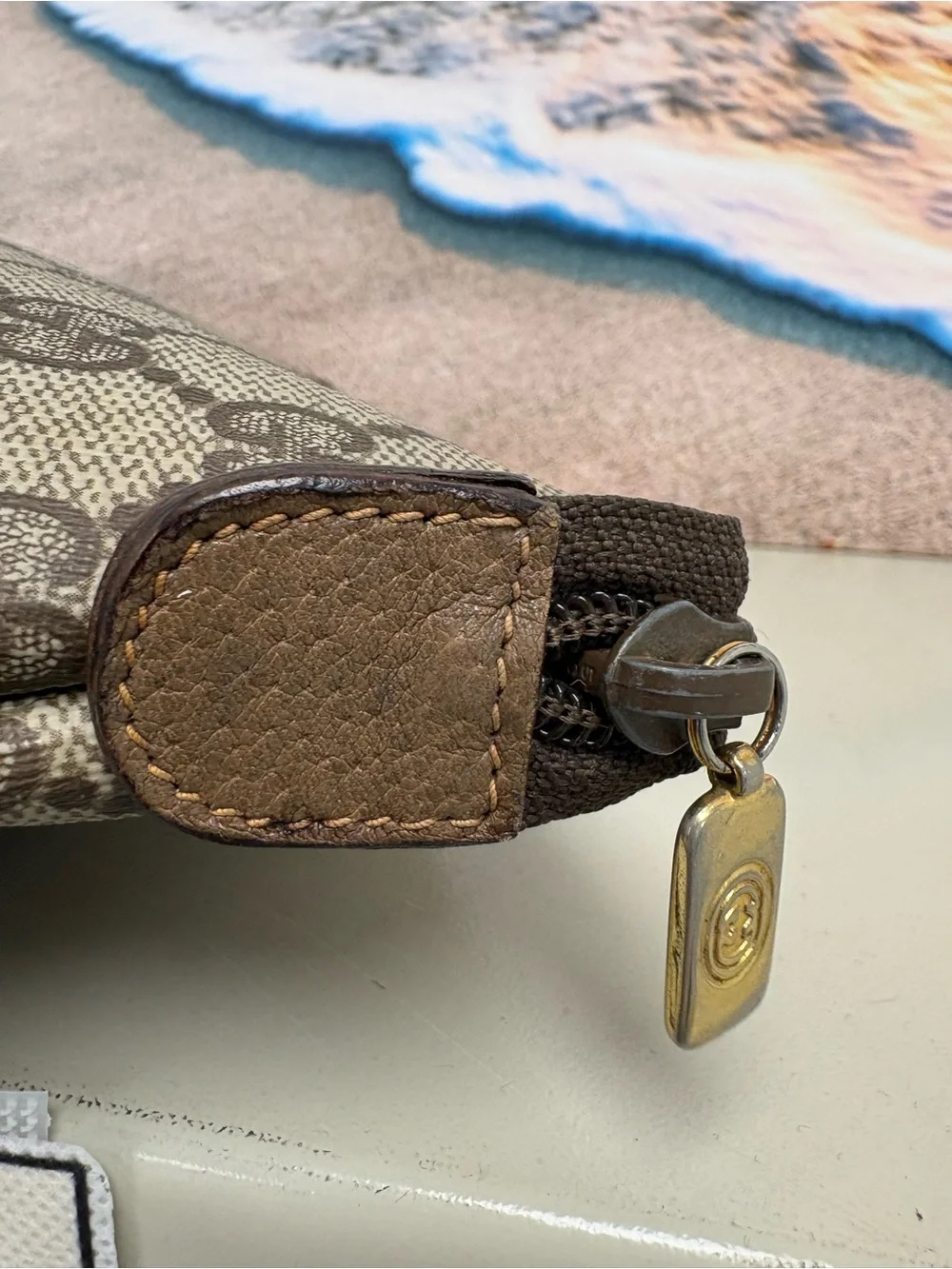 AUTH Vintage Gucci Accessory Collection GG Supreme Clutch Pouch Bag 89.01.045